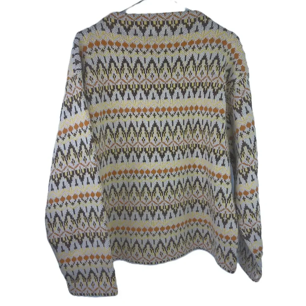 Levi's LVC Carpet Boat Neck Wool Blend Patterned Knit Pullover Sweater Small